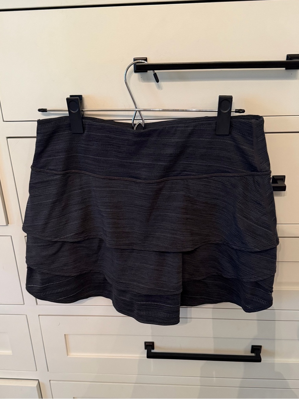 Athleta Black/Dark Gray Layered Skirt